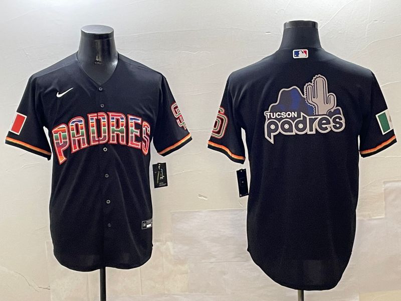 Men San Diego Padres Blank Black Fashion Game 2025 Nike MLB Jersey style 1